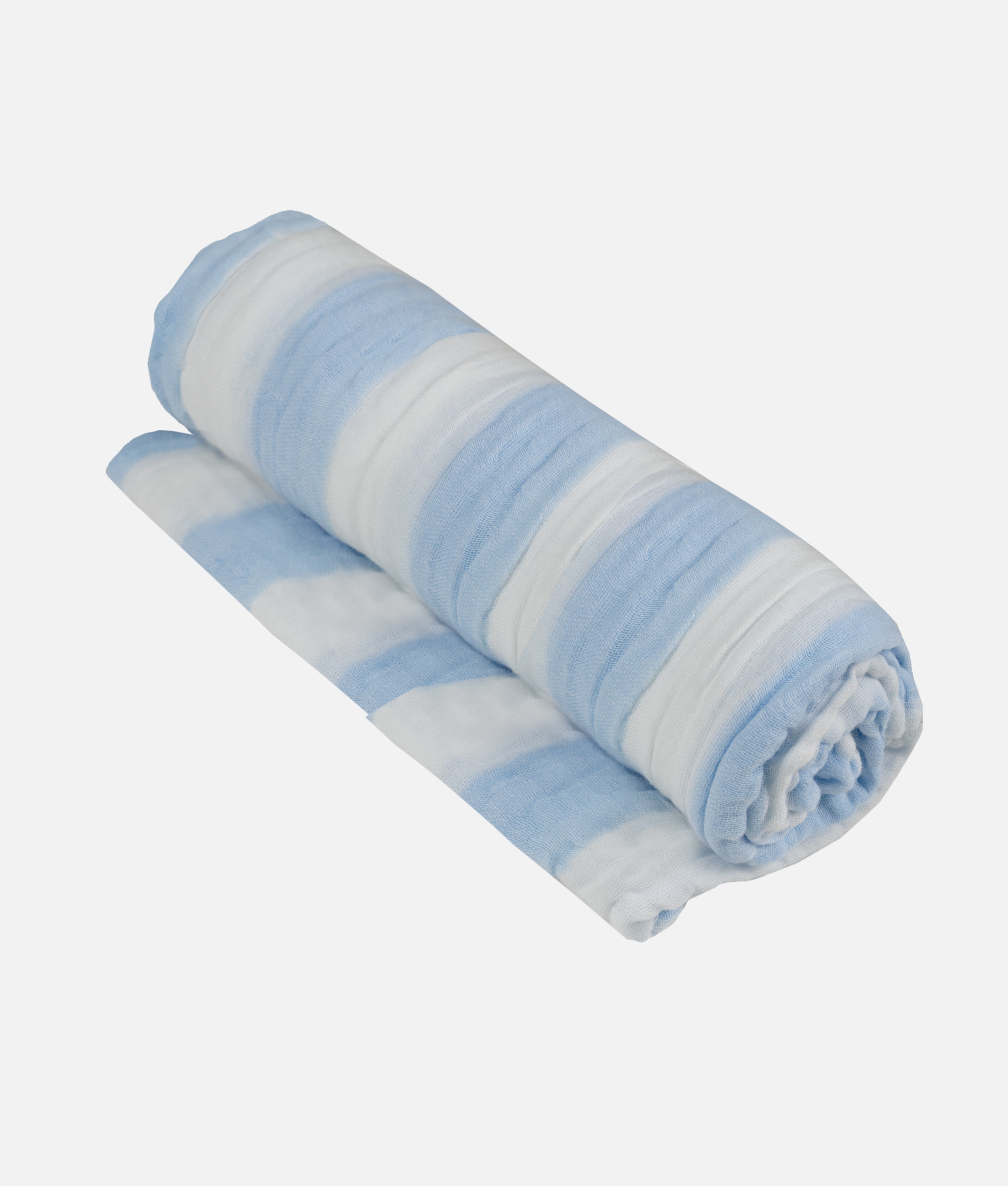 Elegant Smockers LK | Muslin Cotton 6 Layered Blanket - White Blue Stripes | Sri Lanka