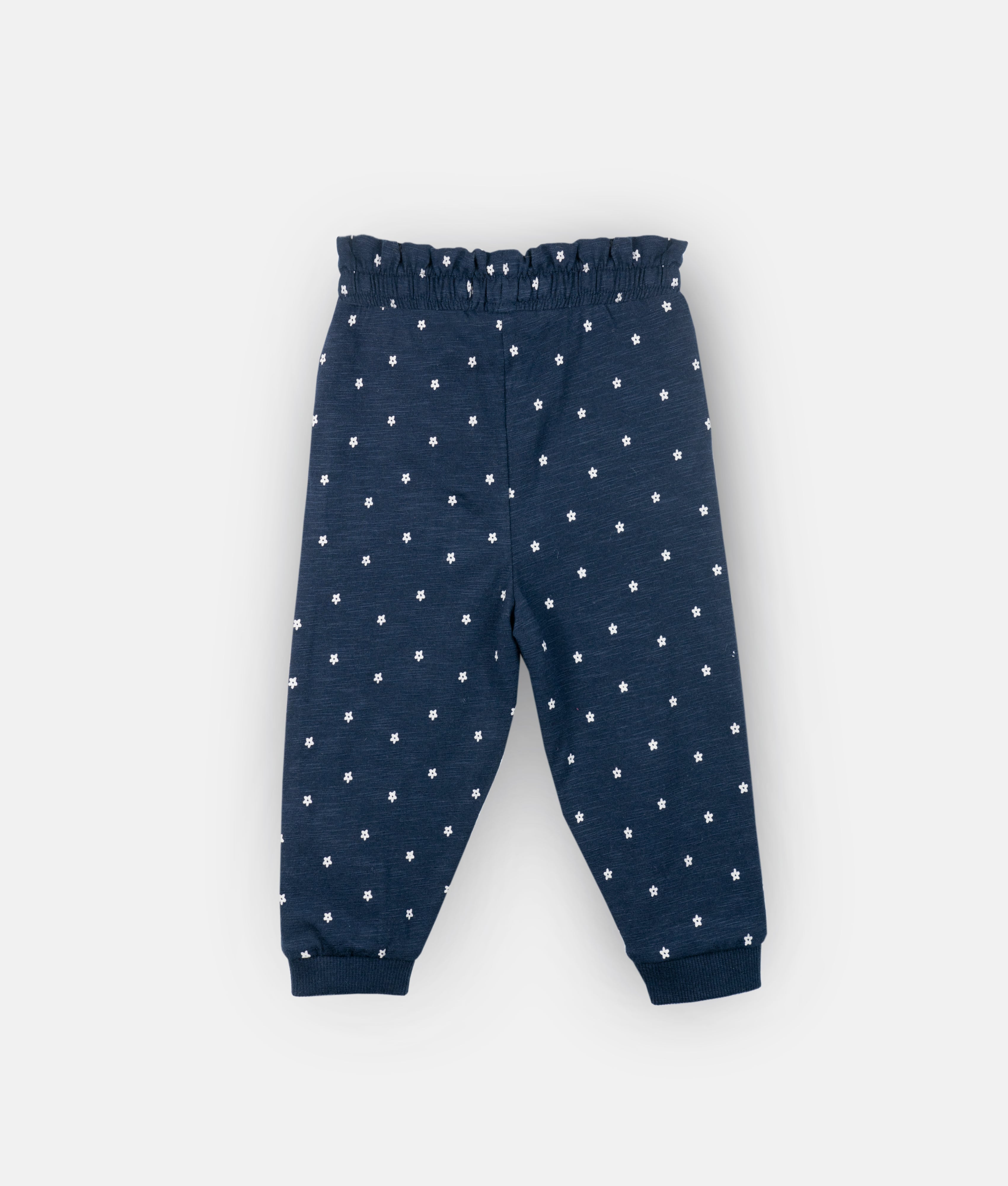 Elegant Smockers LK | Navy Blue White Floral Jogger Pants | Sri Lanka