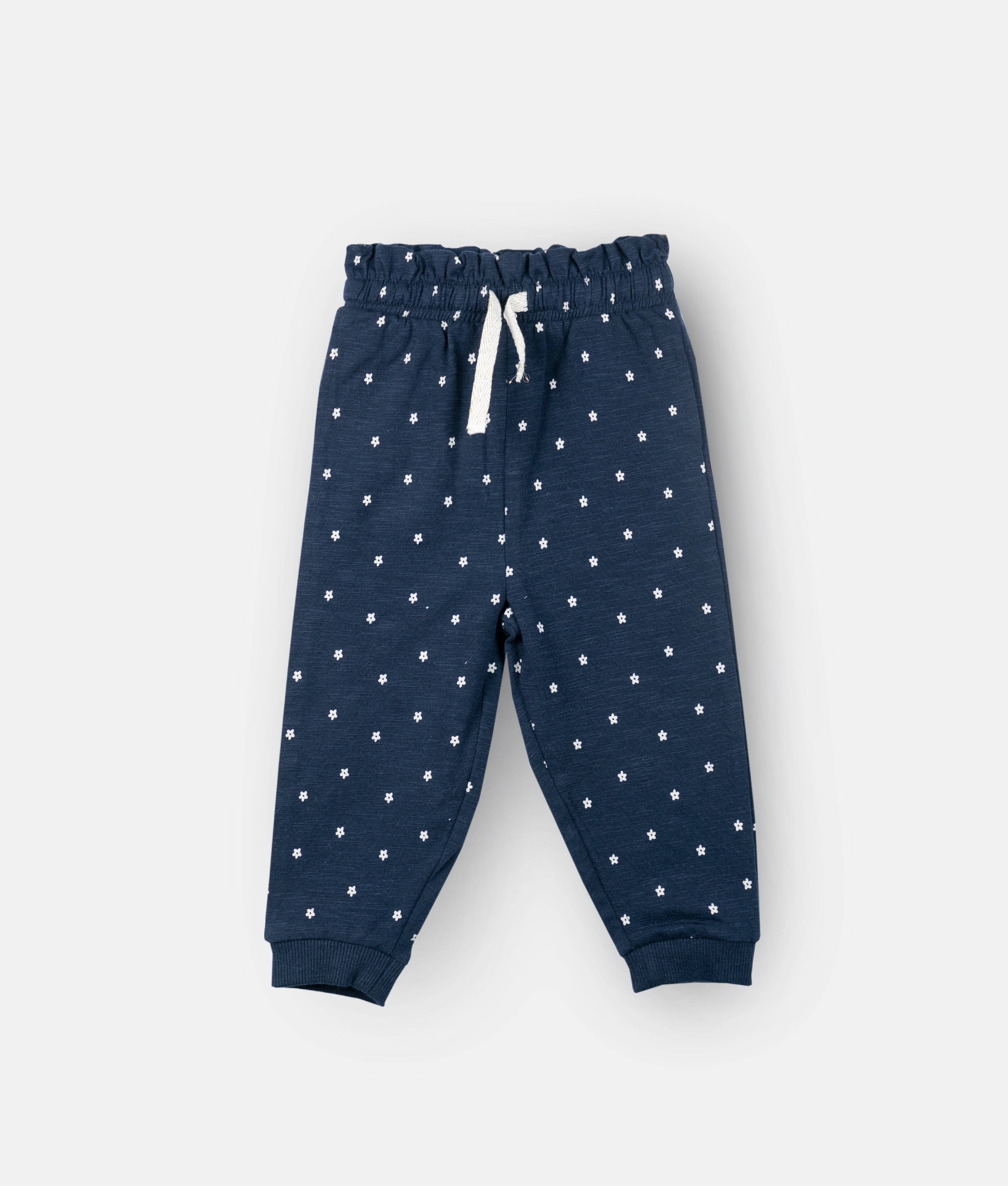 Elegant Smockers LK | Navy Blue White Floral Jogger Pants | Sri Lanka