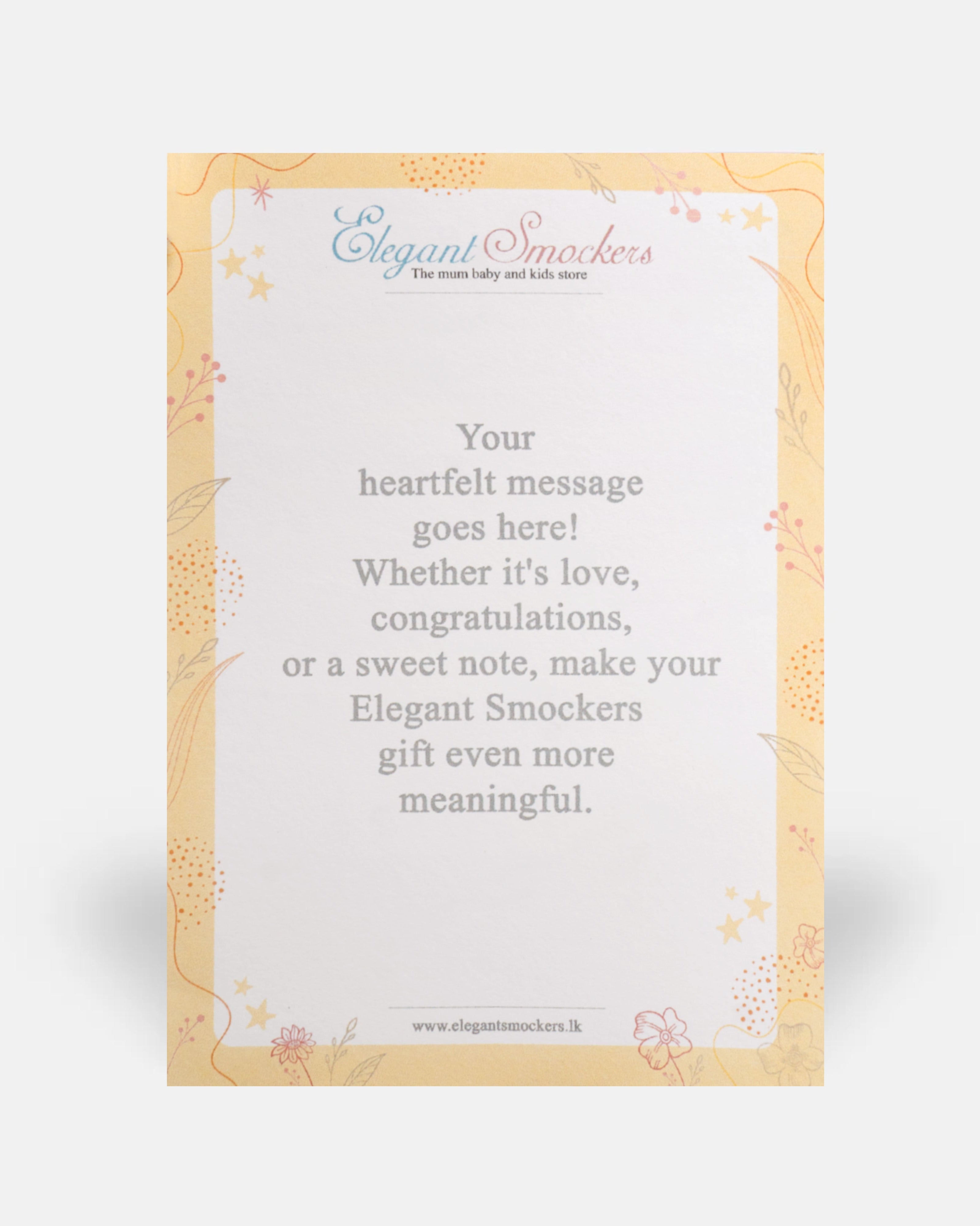 Elegant Smockers LK | Personalised Gift Message | Sri Lanka