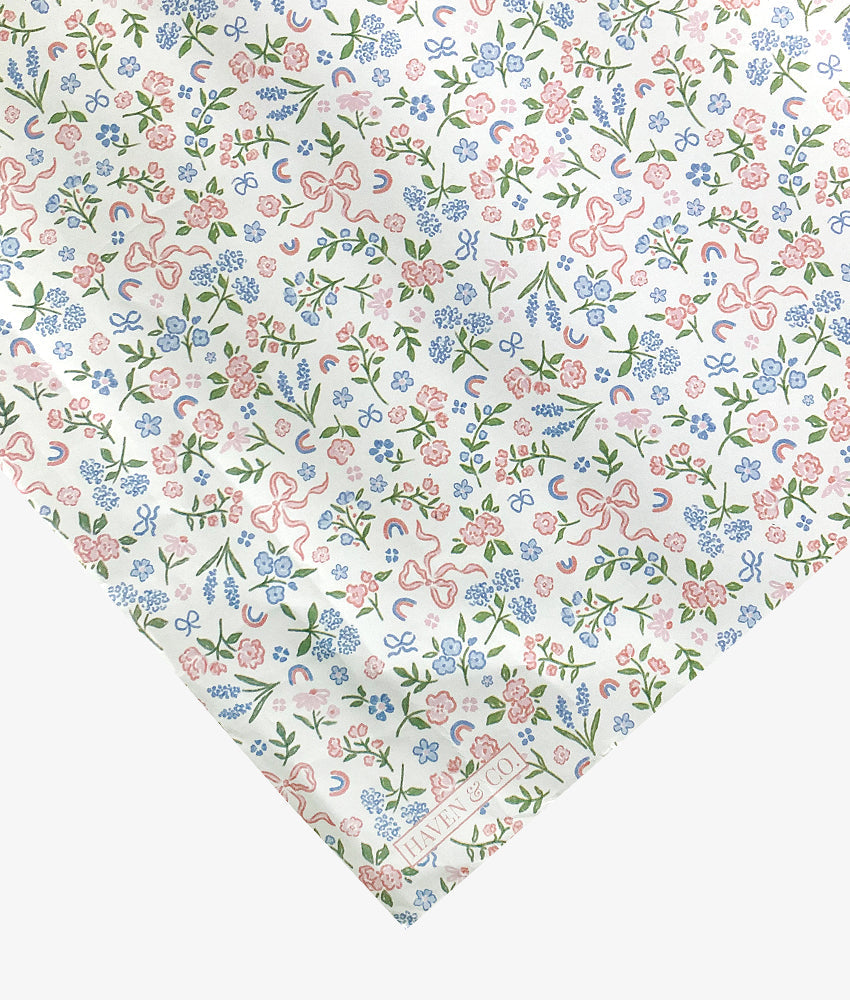 Elegant Smockers LK | Printed Wrapping Paper - Blue & Pink Ribbon Floral | Sri Lanka
