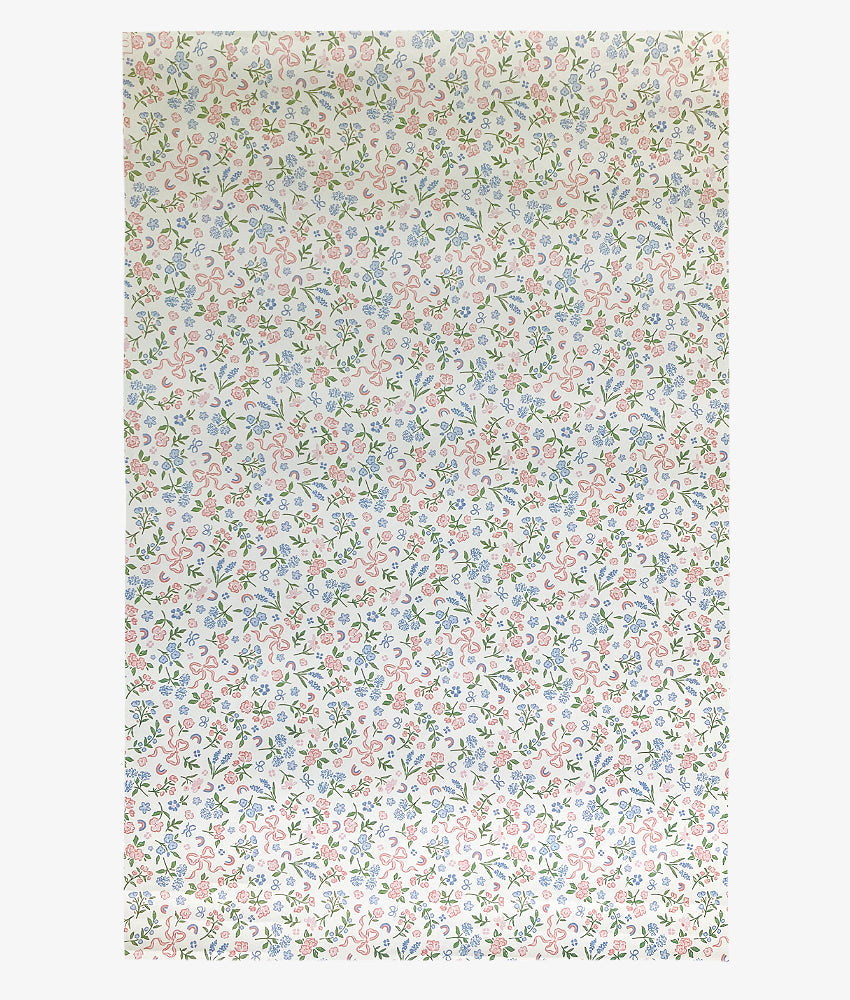 Elegant Smockers LK | Printed Wrapping Paper - Blue & Pink Ribbon Floral | Sri Lanka