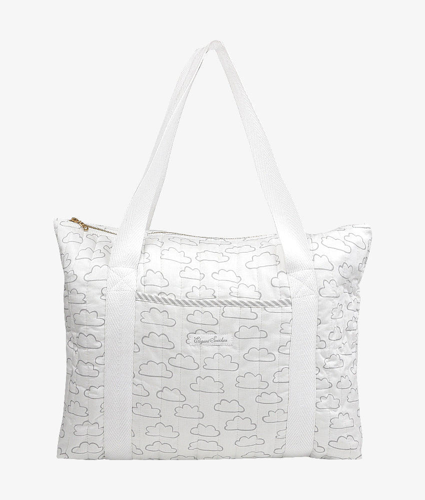 Elegant Smockers LK | Quilted Baby Diaper Tote Bag – Cloudy Theme | Sri Lanka