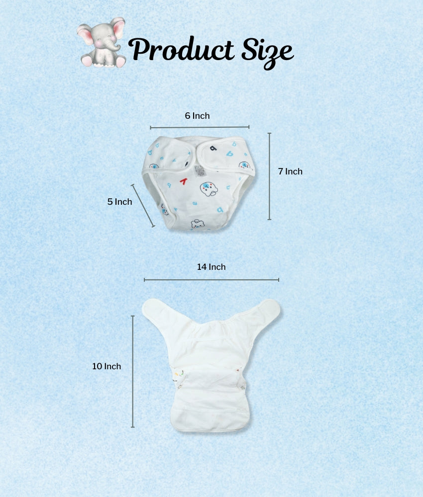 Elegant Smockers LK | Reusable Baby Nappy Wrap - Blue Teddy Print | Sri Lanka