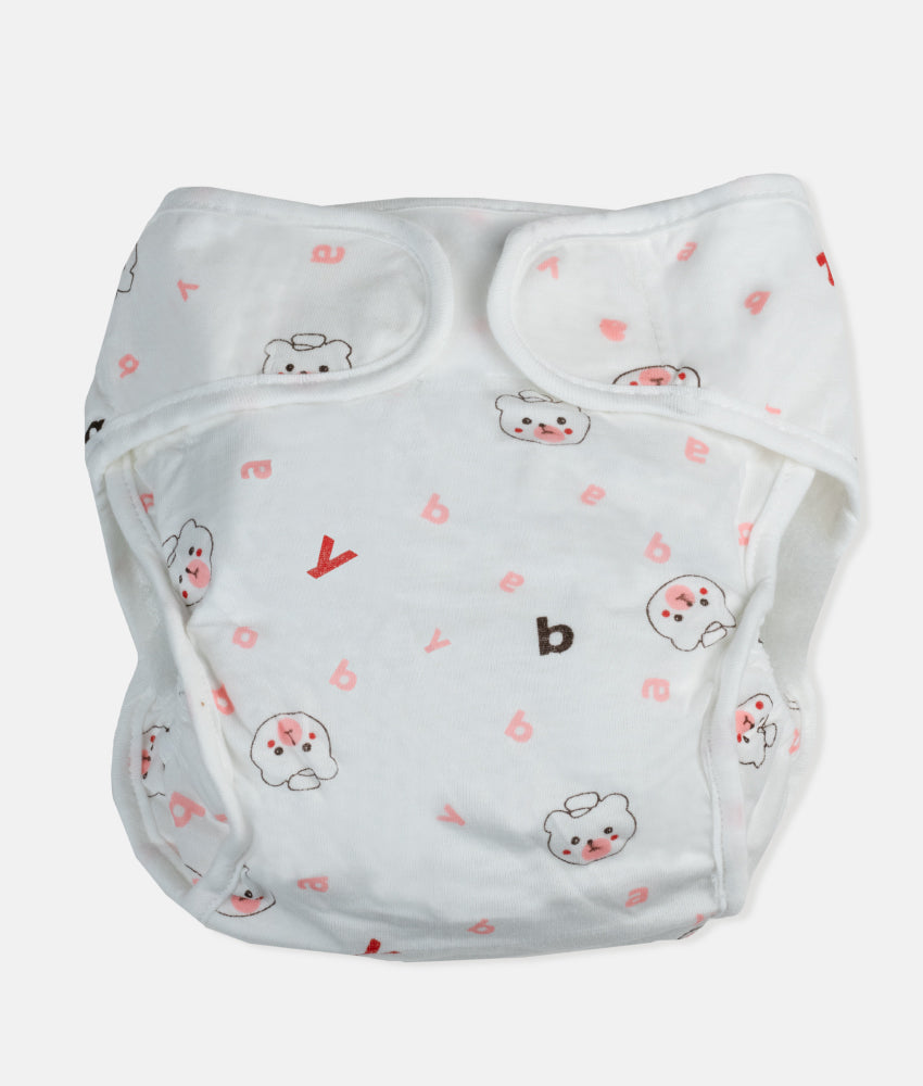 Elegant Smockers LK | Reusable Baby Nappy Wrap - Pink Teddy Print | Sri Lanka