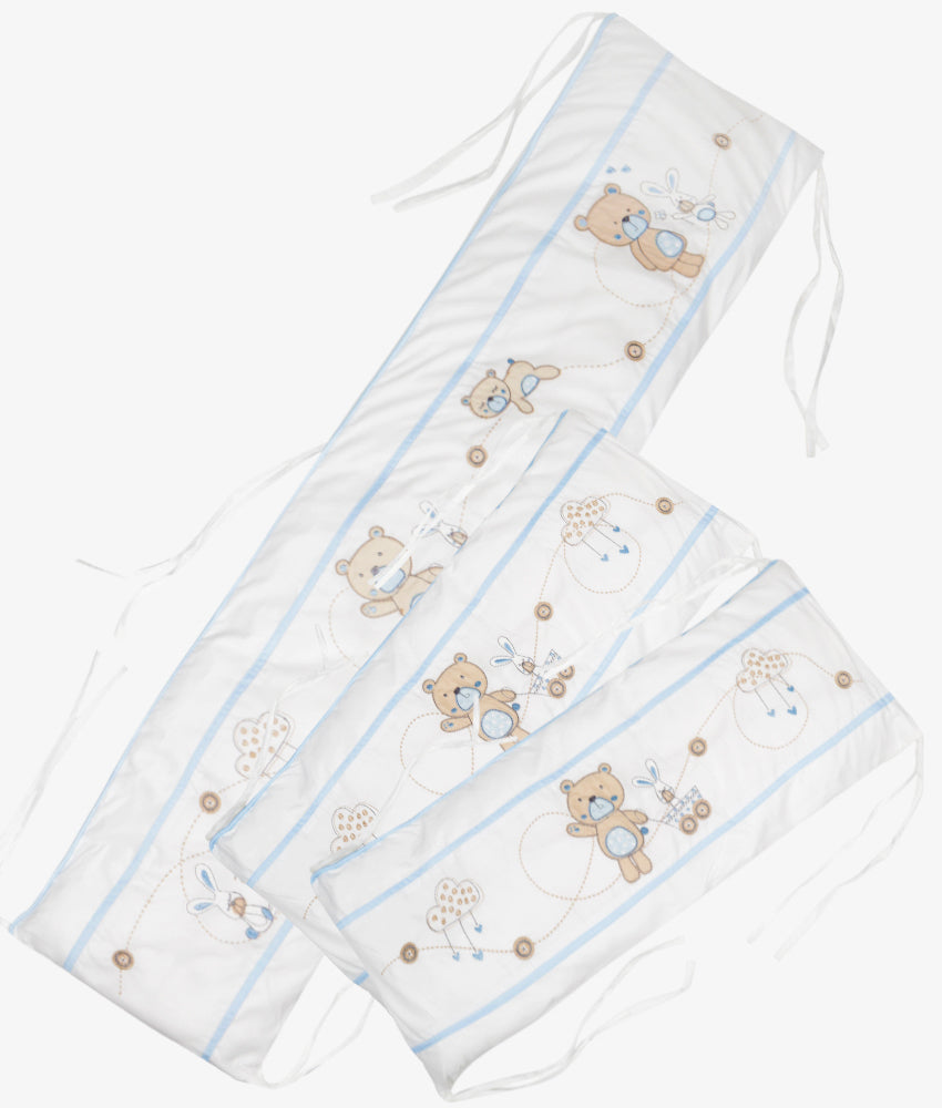 Elegant Smockers LK | Baby Cot Bumpers – Blue Bear Theme | Sri Lanka