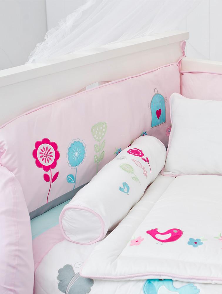 Elegant Smockers LK | Bolster Pillow Cover – Birds Love Theme | Sri Lanka