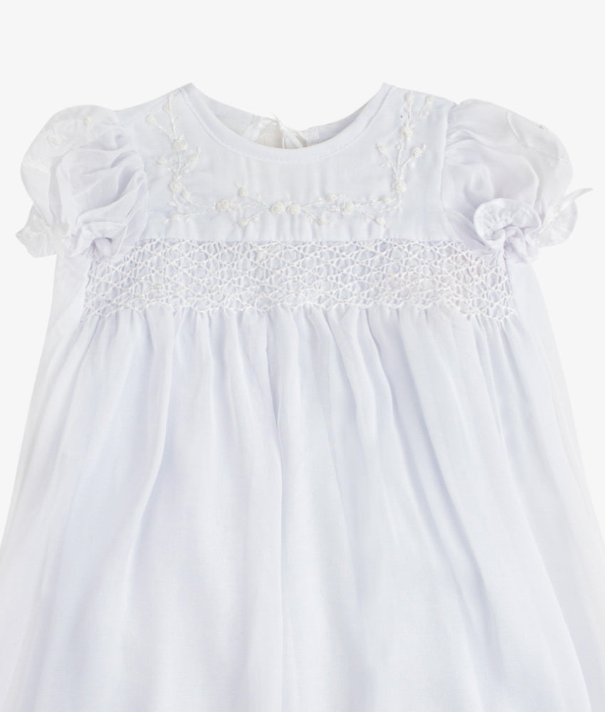 Elegant Smockers LK | Baby Christening Robe Set - White (Pre-Order) | Sri Lanka