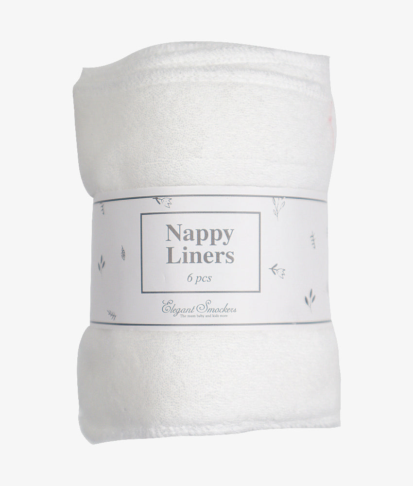 Elegant Smockers LK | Reusable Nappy Liners (6pcs) - White | Sri Lanka 
