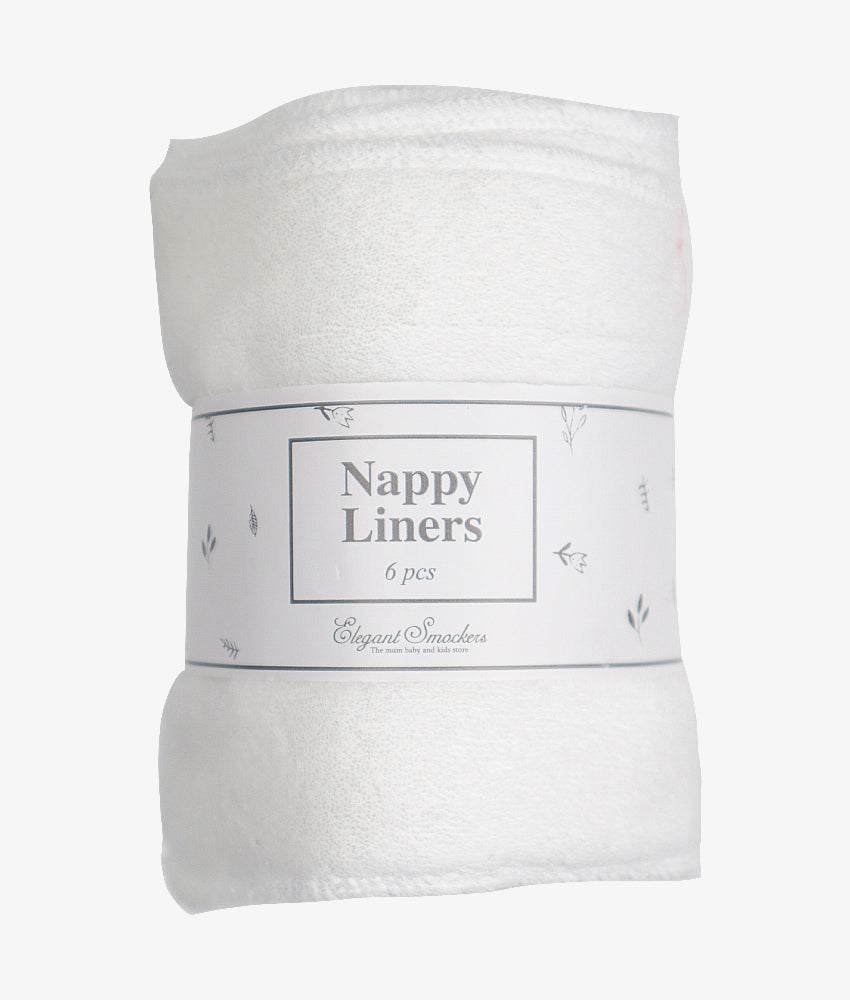Elegant Smockers LK | Reusable Nappy Liners (6pcs) - White | Sri Lanka 