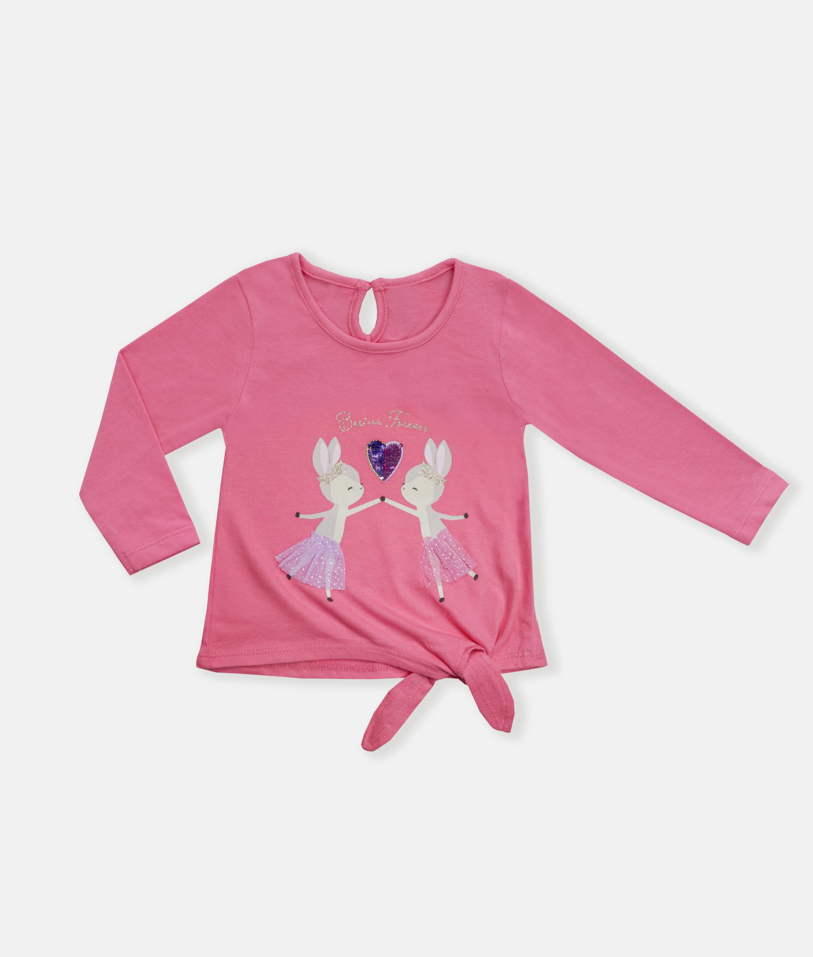Elegant Smockers LK | Long Sleeved Baby Girl T-Shirt - Besties Forever - 9-12 Months | Sri Lanka 