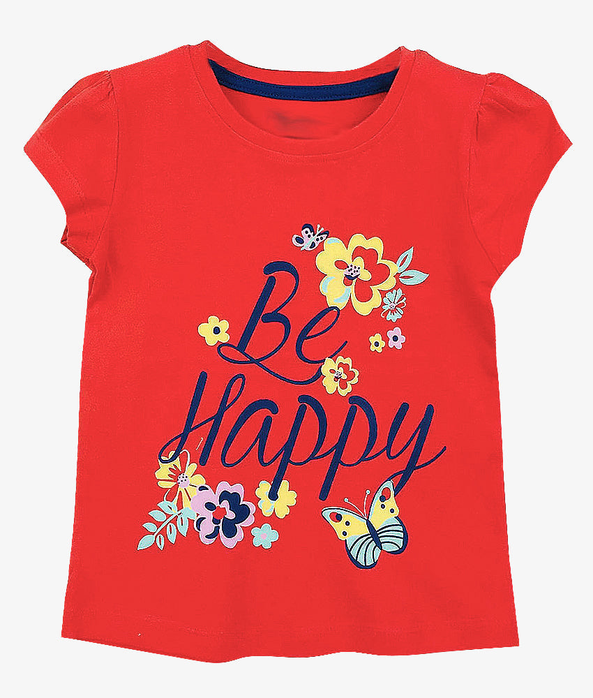 Elegant Smockers LK | Girls T-Shirts - Be Happy (7-8 Years) | Sri Lanka 
