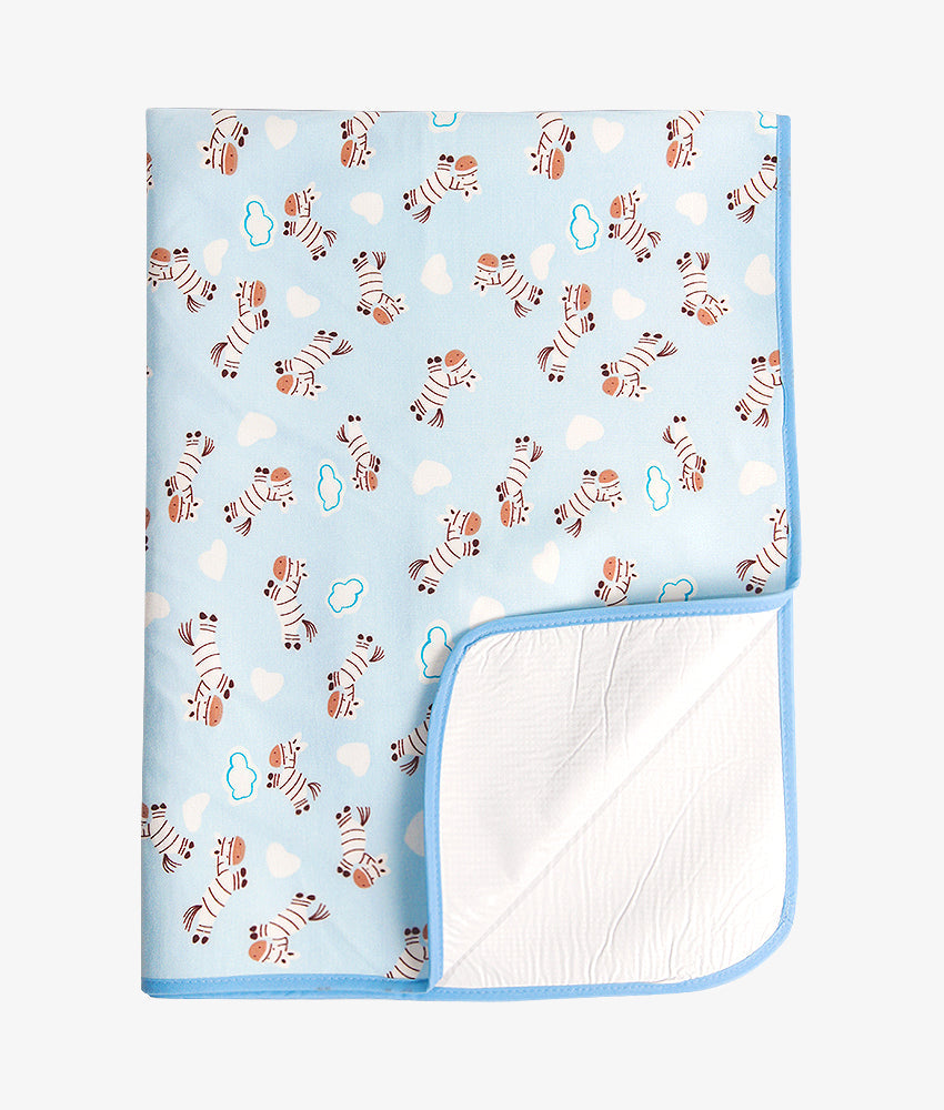 Elegant Smockers LK | Baby Rubber Sheet - Blue Zebra print | Sri Lanka 