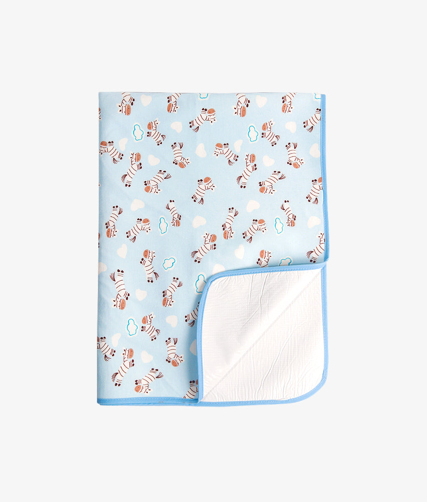 Elegant Smockers LK | Baby Rubber Sheet - Blue Zebra print | Sri Lanka 