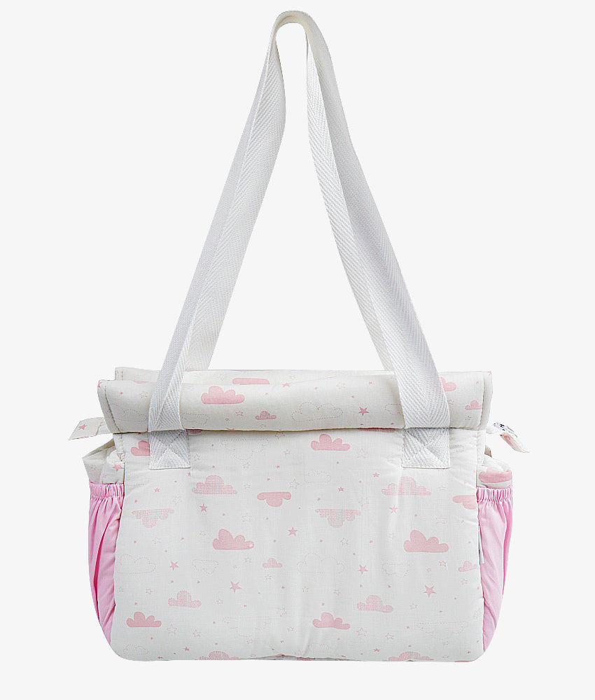 Elegant Smockers LK | Baby Diaper Bag – Pink Cloud Theme | Sri Lanka 