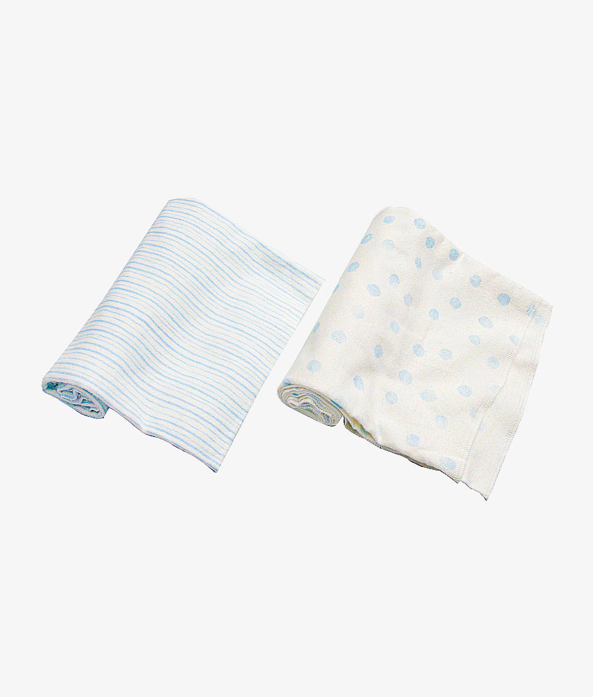 Elegant Smockers LK | Baby Flannel Blankets 2pcs - Blue | Sri Lanka 