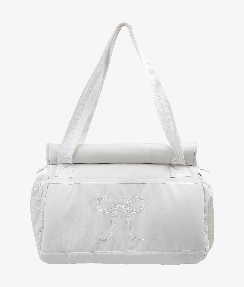 Elegant Smockers LK | Baby Diaper Bag (L) – Classic White Theme | Sri Lanka 