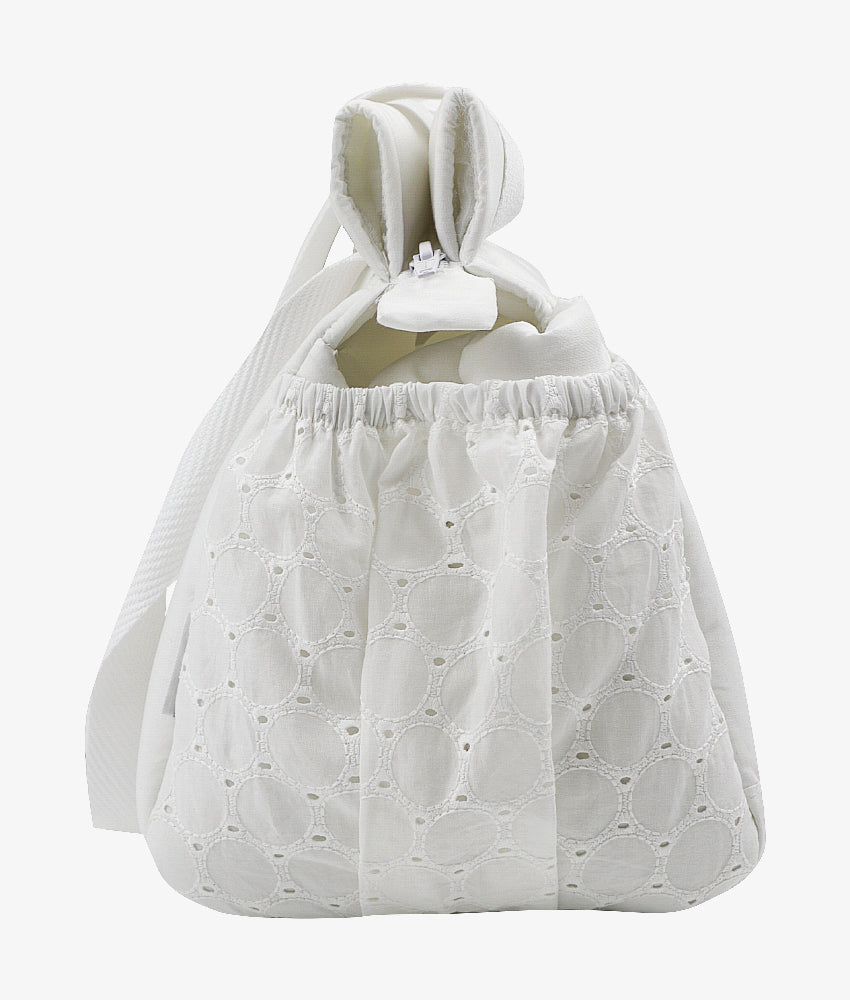Elegant Smockers LK | Baby Diaper Bag (L) – Classic White Theme | Sri Lanka 