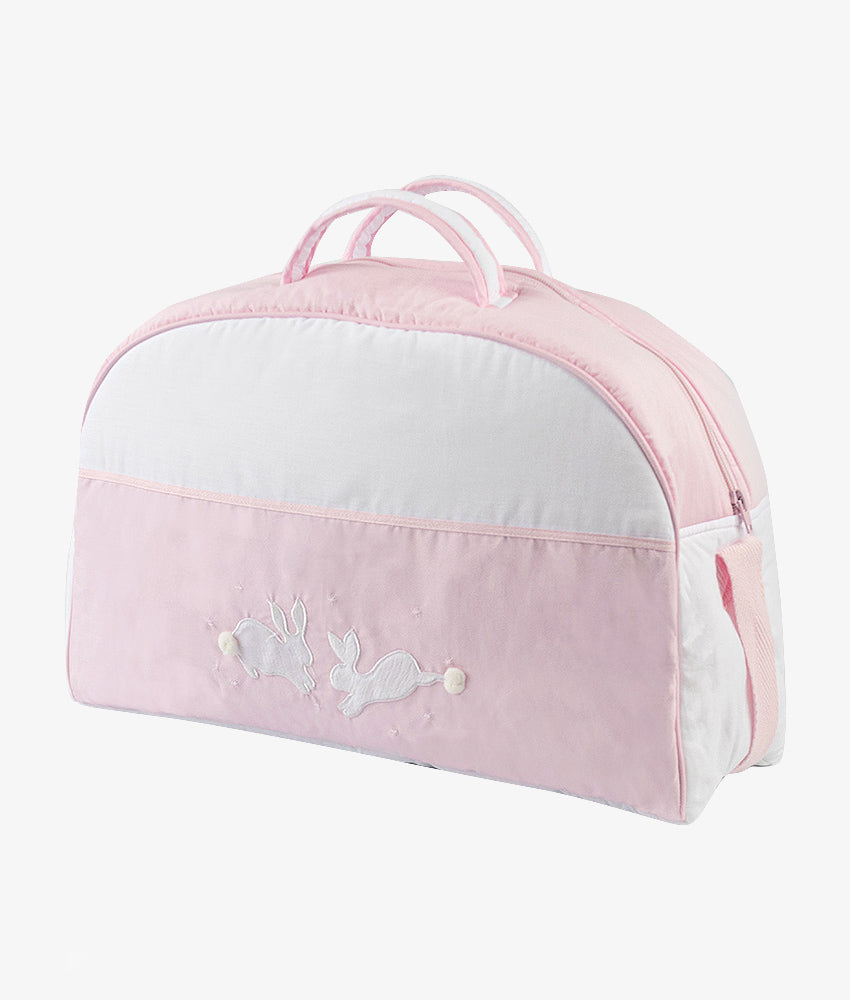 Elegant Smockers LK | Baby Duffel Bag (XL) – Pink Rabbit Theme | Sri Lanka 