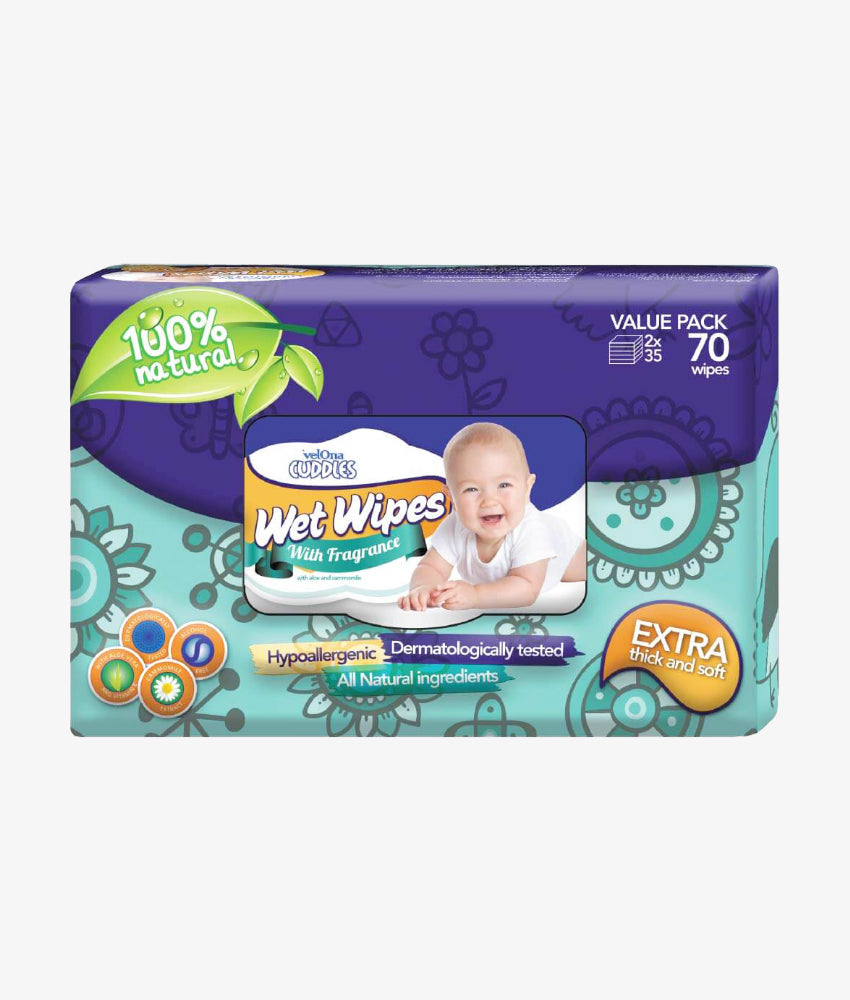Elegant Smockers LK | Velona Cuddles Wet Wipes - 70pcs Pack | Sri Lanka 