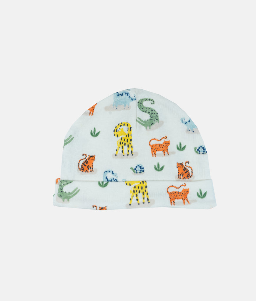 Elegant Smockers LK | Baby 2pcs Hat Set - Jungle & Yellow Stripes Print | Sri Lanka 