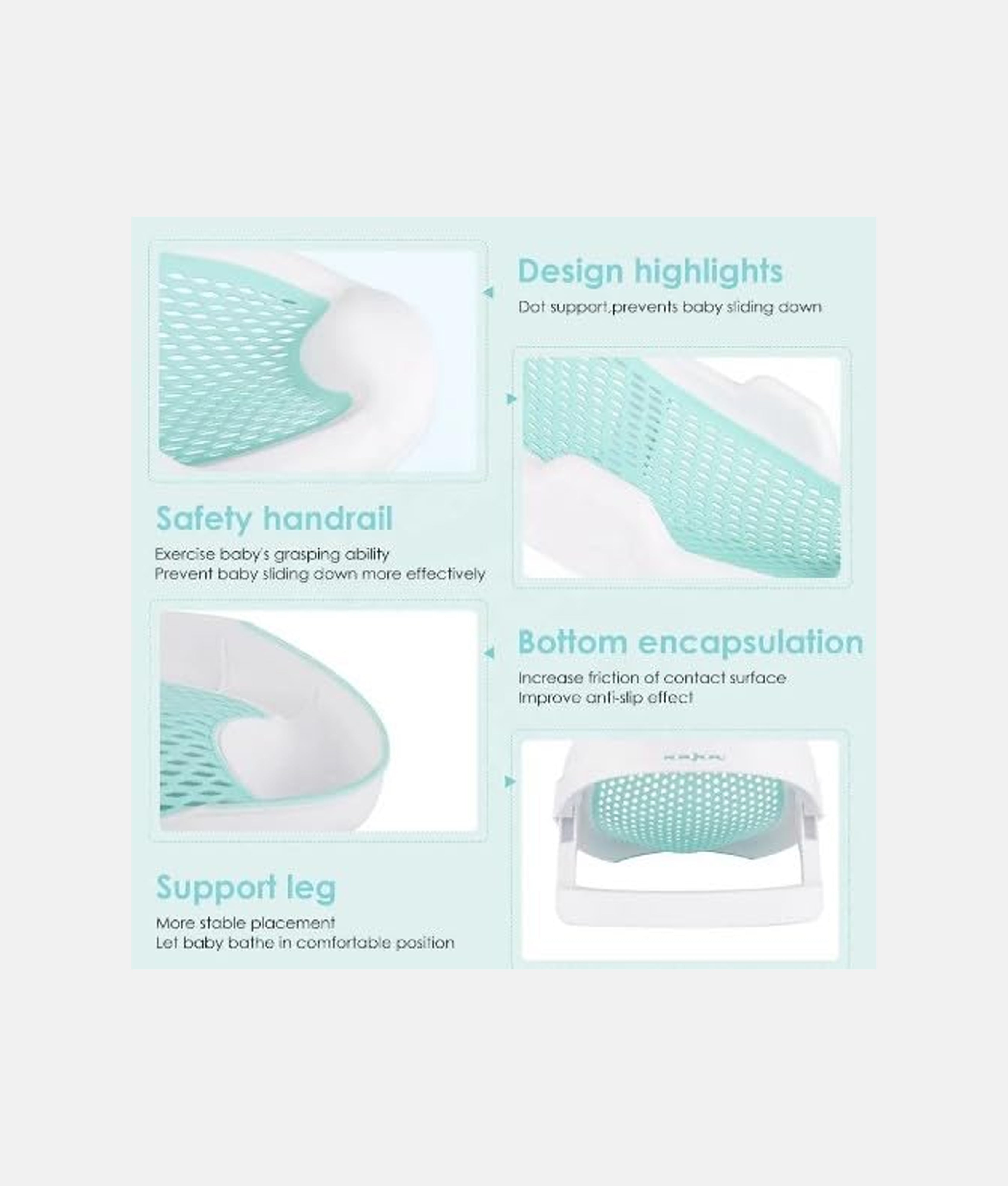 Elegant Smockers LK | Baby Bath Bed - Ash | Sri Lanka 