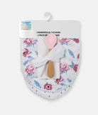 Elegant Smockers LK | Baby Bib & Spoon Set - Pink Blue Floral Print | Sri Lanka 