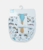 Elegant Smockers LK | Baby Bib & Spoon Set - Vehicle Print | Sri Lanka 