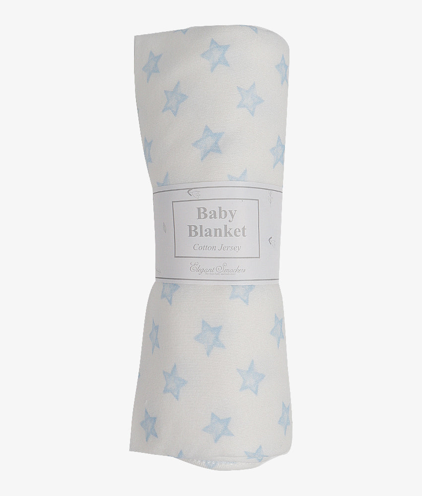 Elegant Smockers LK | Baby Blanket  - Blue Stars Print - 36"x 36" | Sri Lanka 