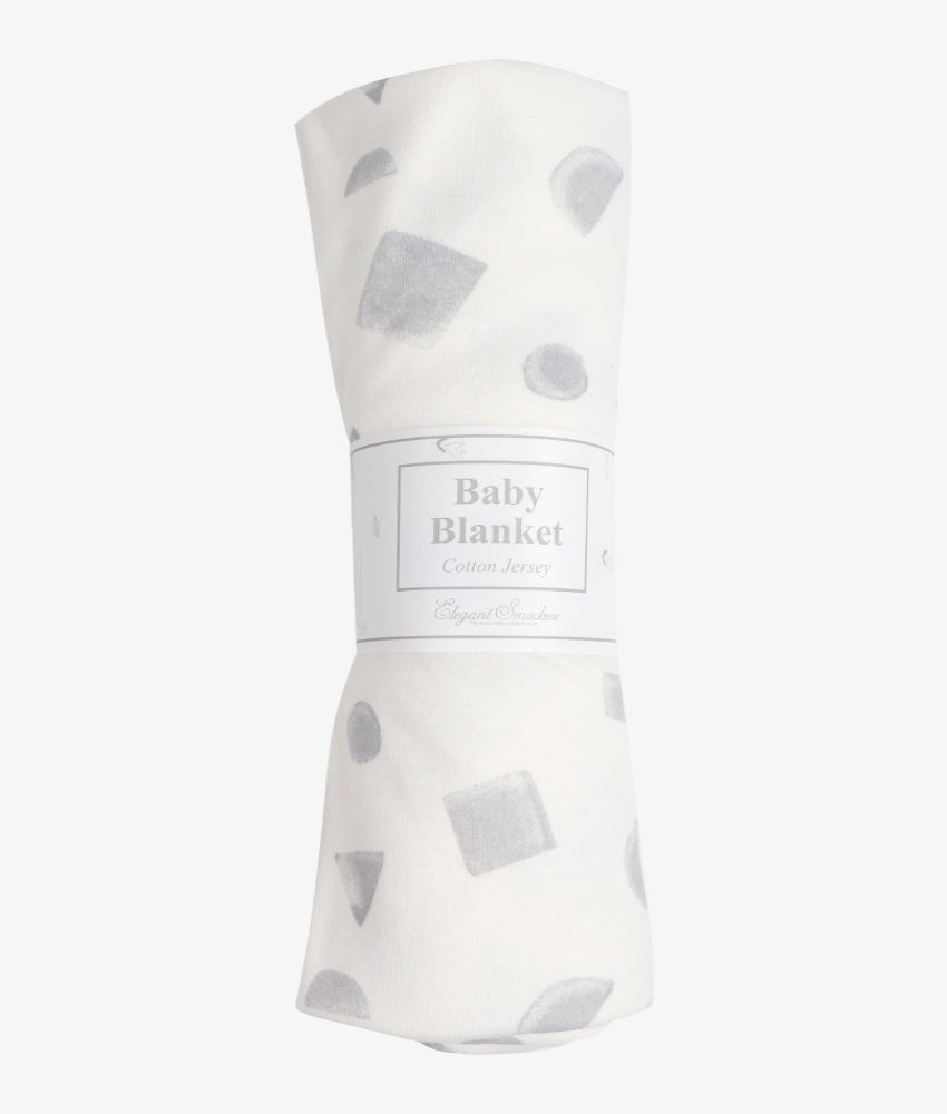 Elegant Smockers LK | Baby Blanket  - Grey Shapes Print - 36"x 36" | Sri Lanka 