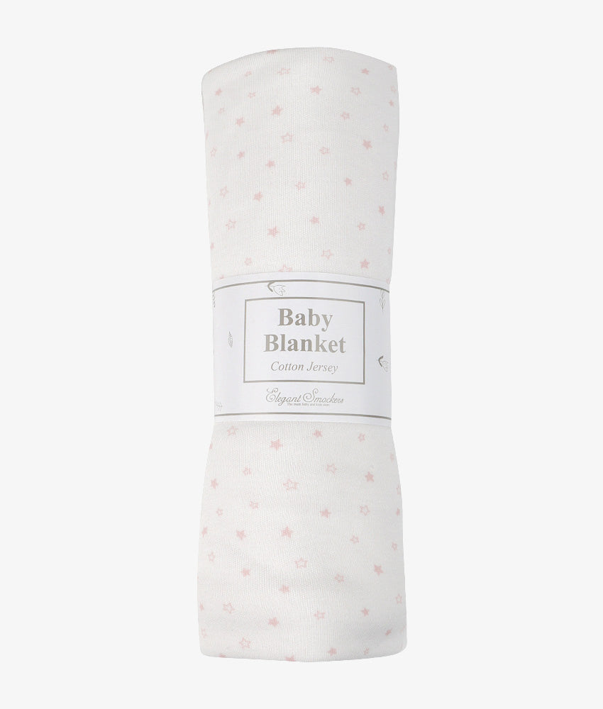 Elegant Smockers LK | Baby Blanket  - Pink Mini Star Print - 36"x 36" | Sri Lanka 