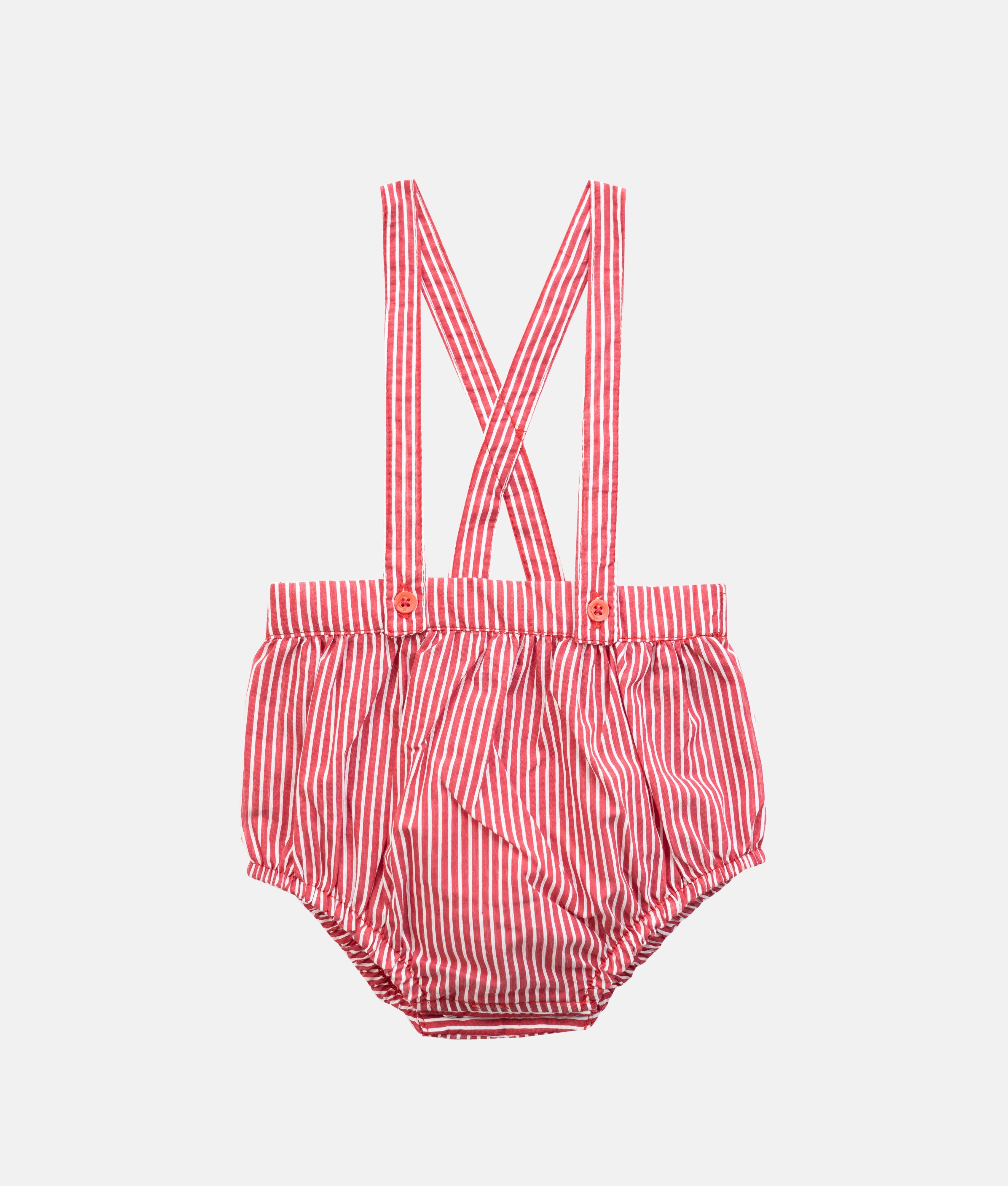Elegant Smockers LK | Baby Bloomers with Straps- Red Pinstripes | Sri Lanka 