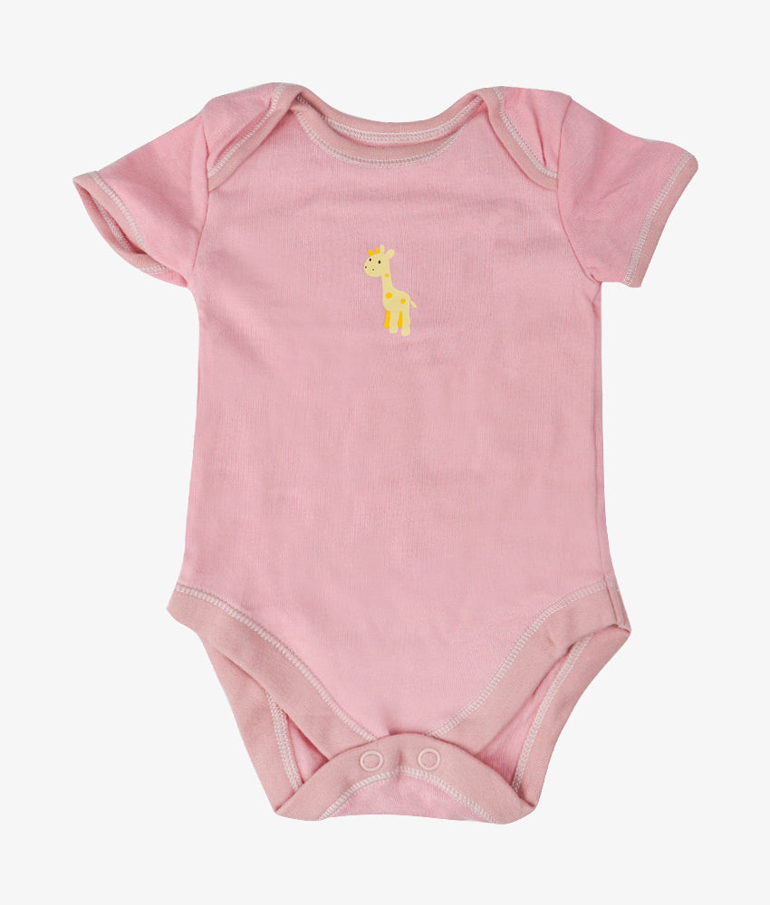 Elegant Smockers LK | Baby Bodysuit - Pink Giraffe Print | Sri Lanka 