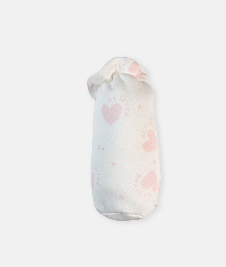 Elegant Smockers LK | Baby Bottle Cover -  So Loved Pink Heart | Sri Lanka 