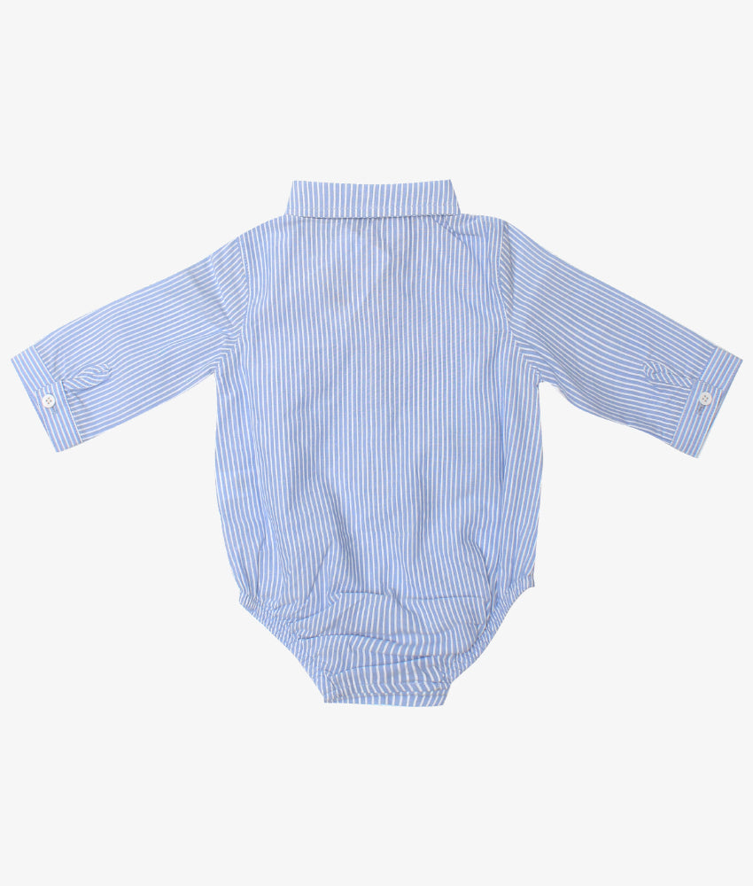 Elegant Smockers LK | Baby Boy Formal Romper - Blue Stripes | Sri Lanka 