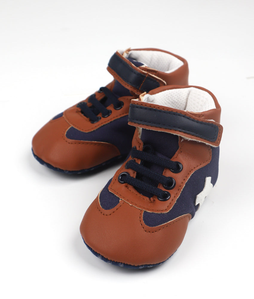 Elegant Smockers LK | Baby Boy High Top Shoes - Brown | Sri Lanka 