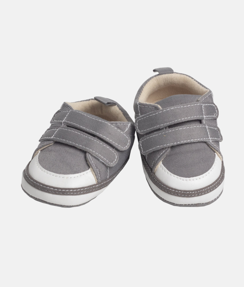 Elegant Smockers LK | Baby Boys Double Strap Shoes - Grey | Sri Lanka 