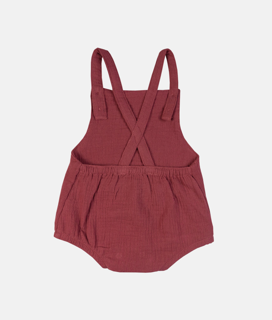 Elegant Smockers LK | Baby Boys Sunsuit - Raspberry Red Cart | Sri Lanka 