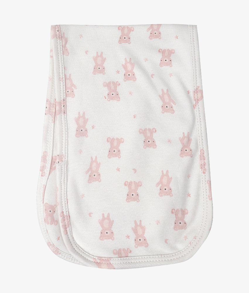 Elegant Smockers LK | Baby Burp Cloth  - Pink Bear Print | Sri Lanka 