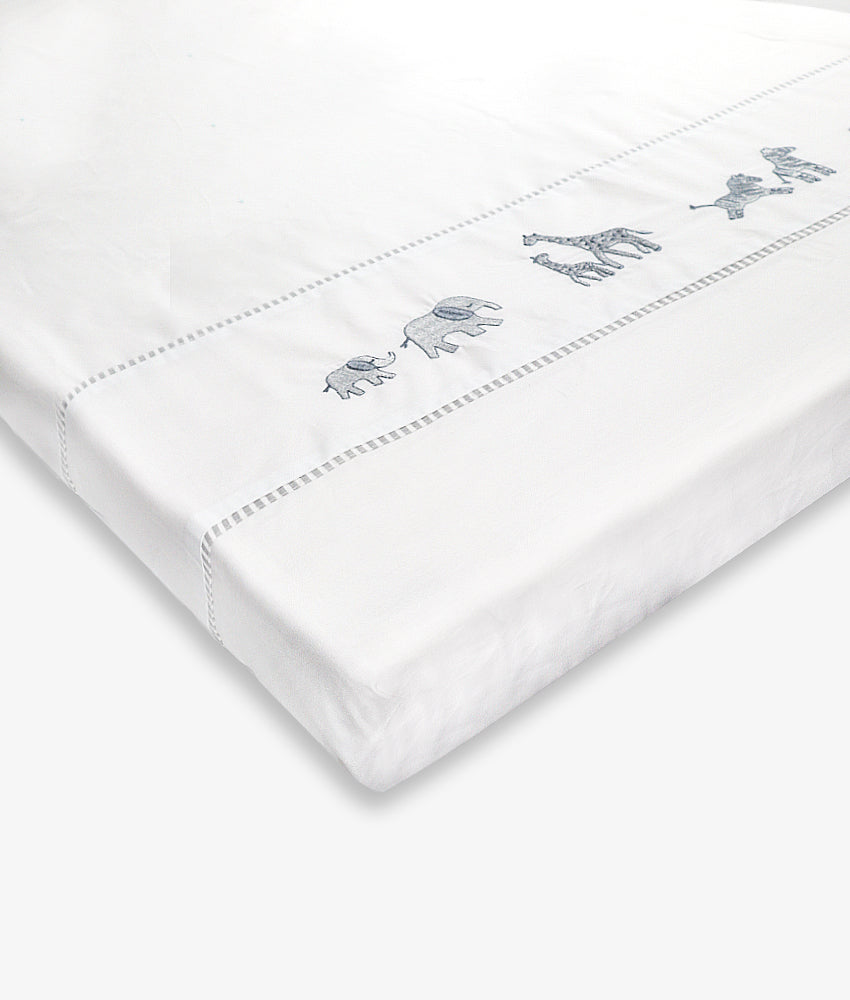 Elegant Smockers LK | Baby Cot Sheet – Grey Safari Theme | Sri Lanka 