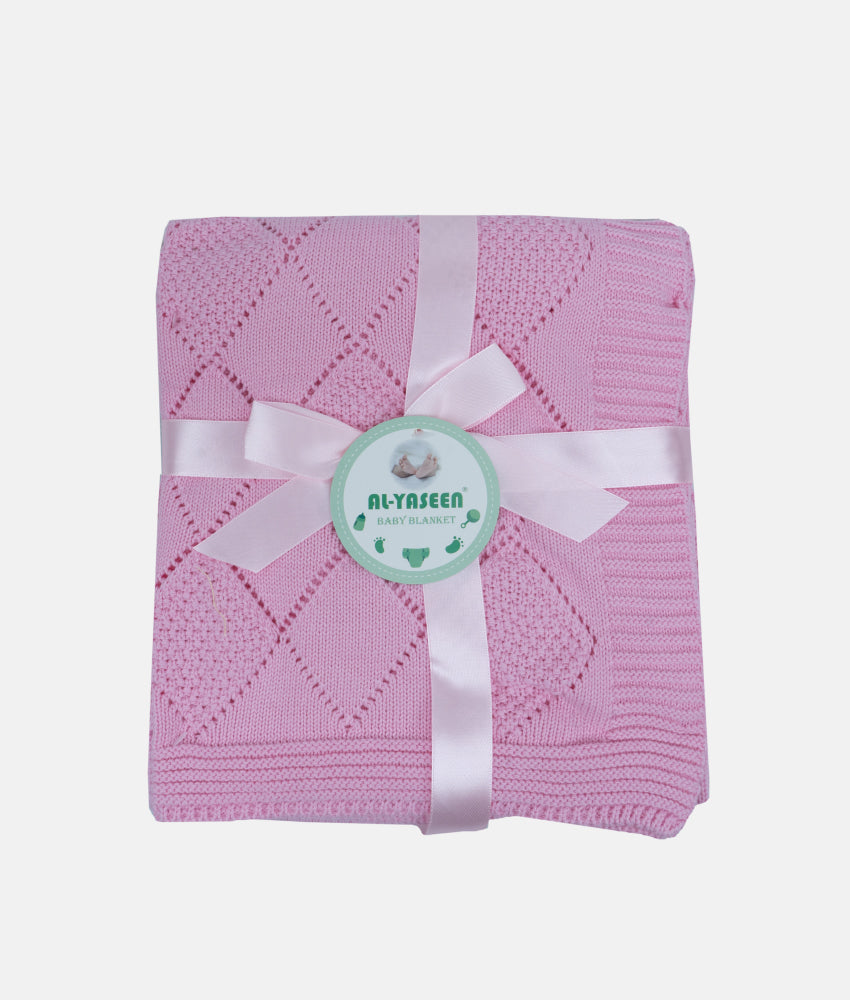 Elegant Smockers LK | Baby Cotton Knitted Blanket - Pink | Sri Lanka 
