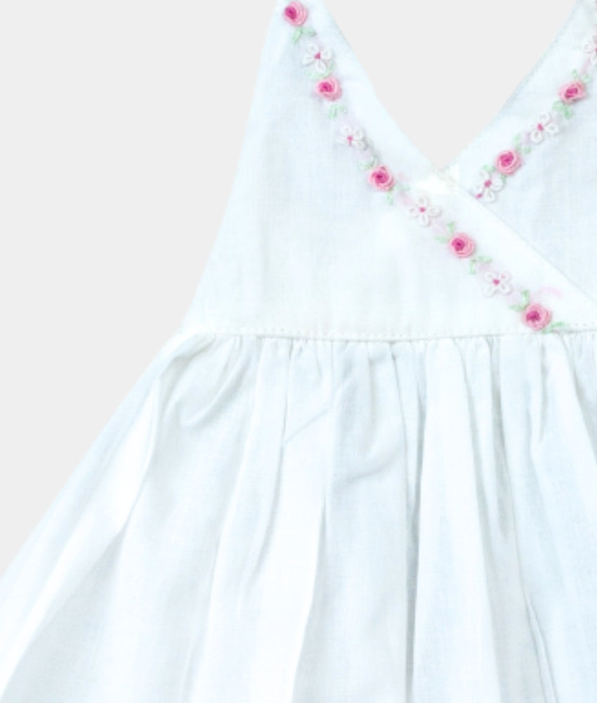 Elegant Smockers LK | Baby Crossover Dress - Pink Flowers | Sri Lanka 
