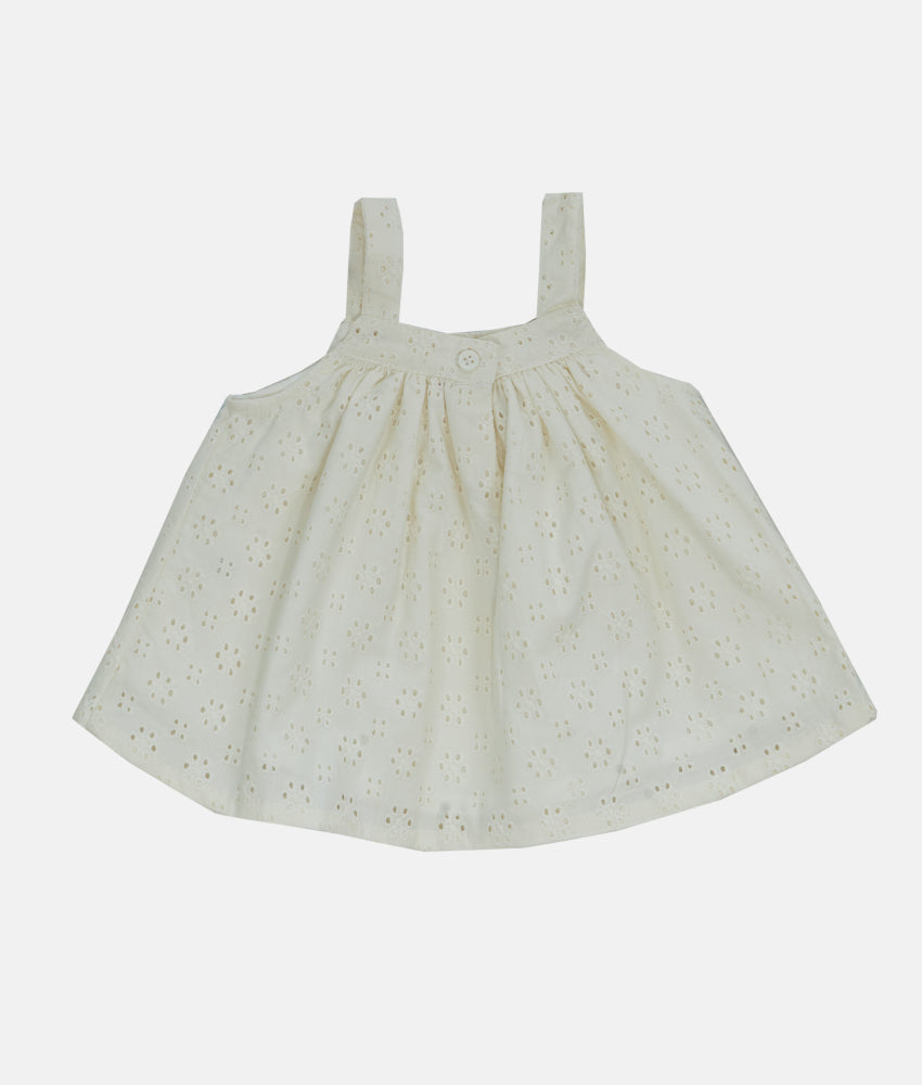 Elegant Smockers LK | Baby Dress - Ivory Cut work | Sri Lanka 