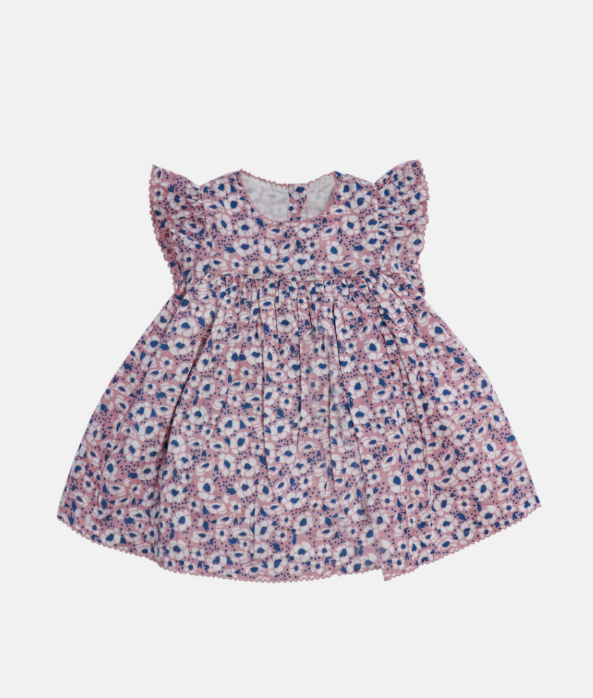 Elegant Smockers LK | Baby Dress With Bloomer - Rose Blue | Sri Lanka 