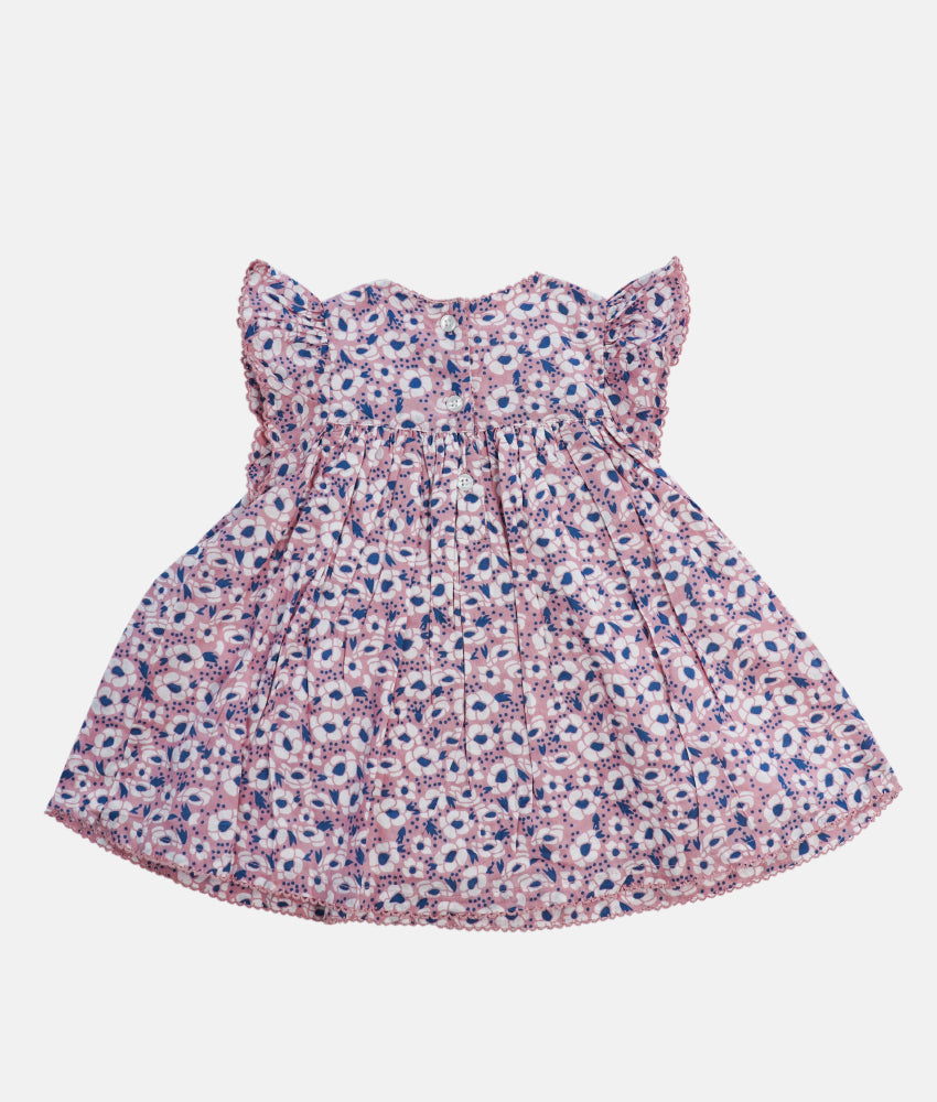 Elegant Smockers LK | Baby Dress With Bloomer - Rose Blue | Sri Lanka 