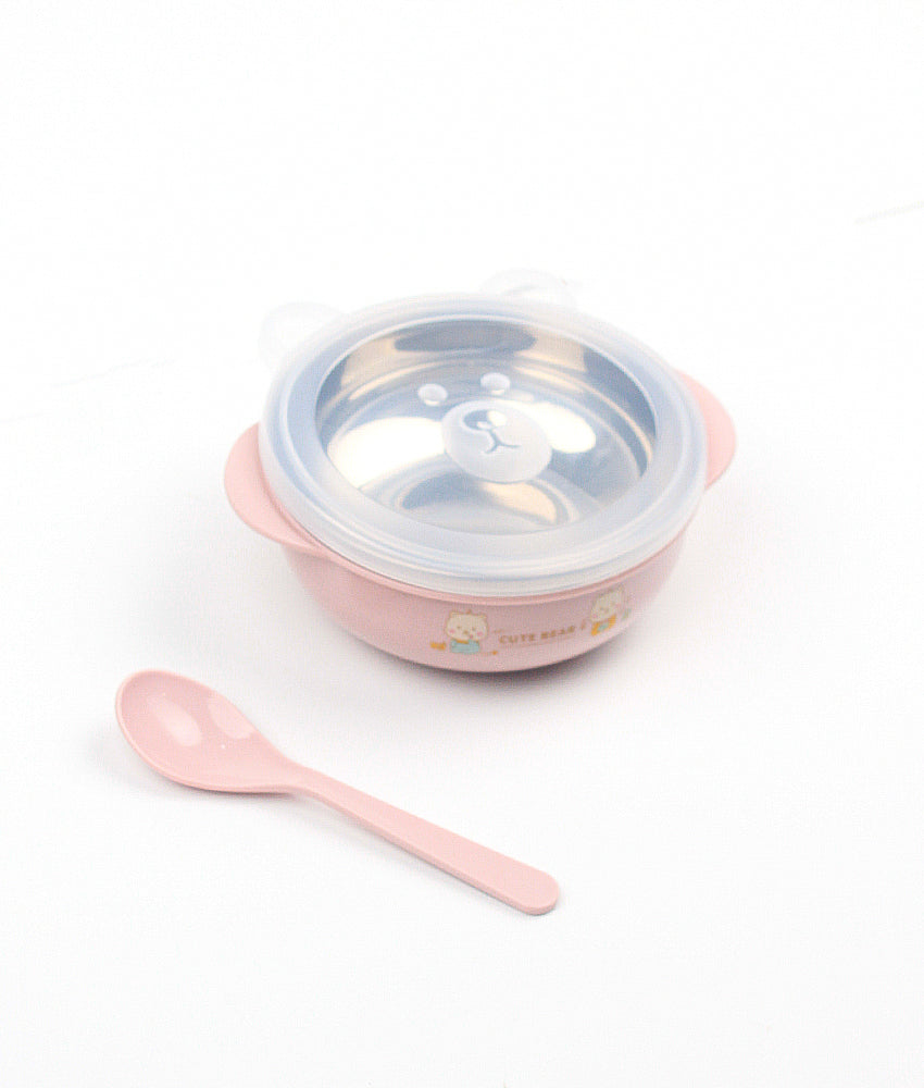 Elegant Smockers LK | Baby  Feeding Bowl with Spoon - Bear Face | Sri Lanka 