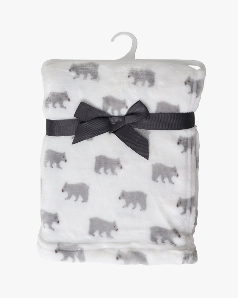 Elegant Smockers LK | Baby Fleece Blanket - Grey Bear | Sri Lanka 