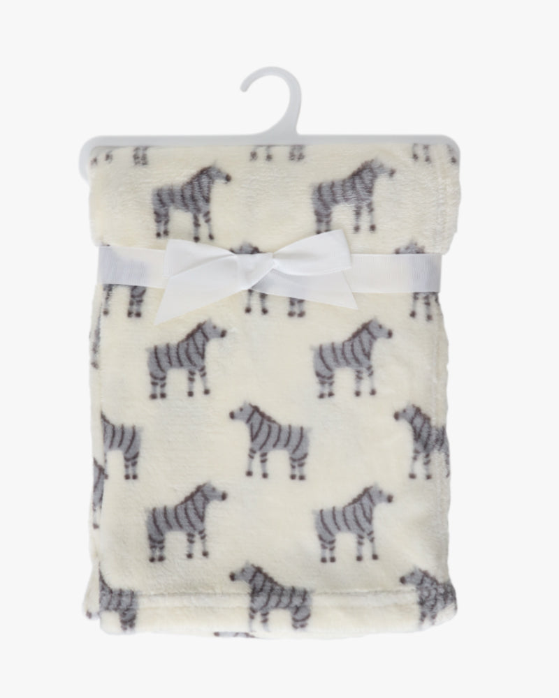 Elegant Smockers LK | Baby Fleece Blanket - Grey Zeebra Print | Sri Lanka 