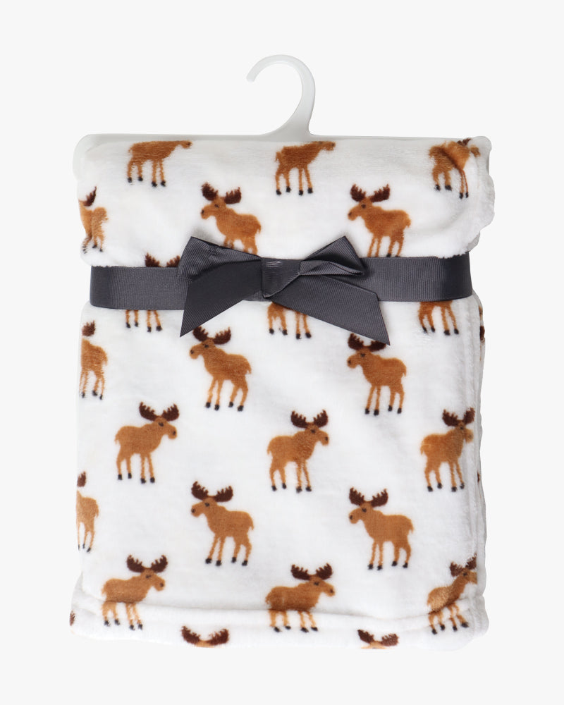 Elegant Smockers LK | Baby Fleece Blanket - Moose Print | Sri Lanka 