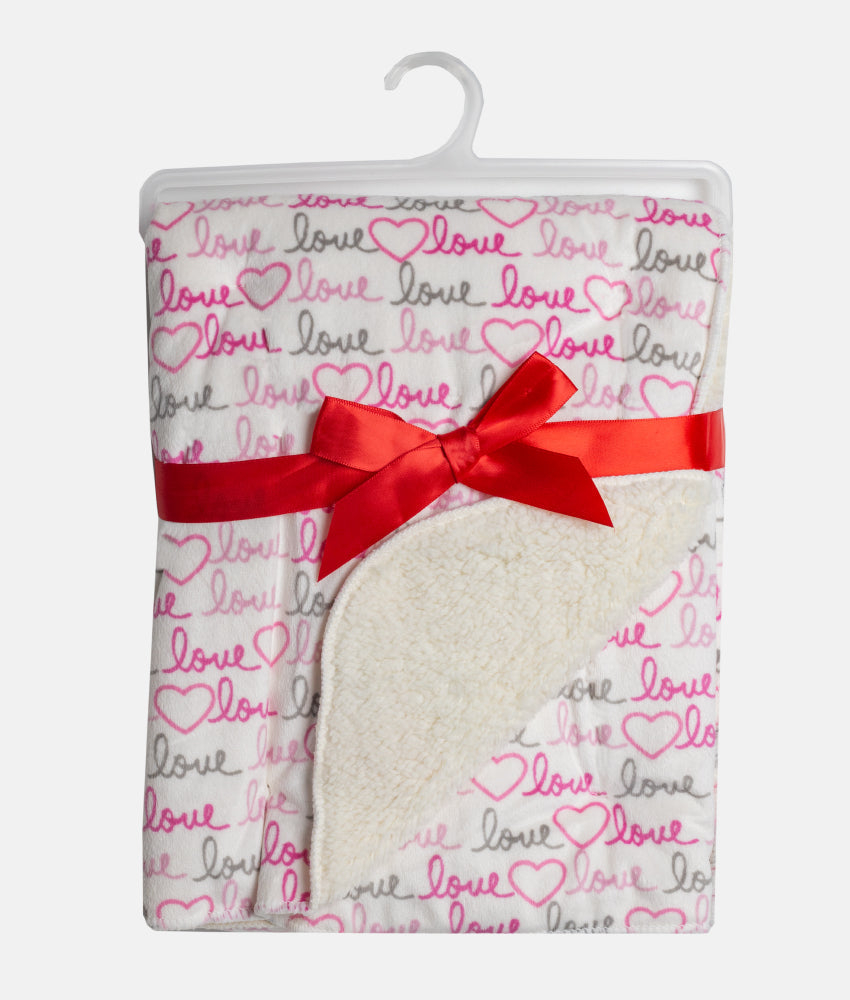 Elegant Smockers LK | Baby Fleece Blanket - Pink Hearts Print | Sri Lanka 